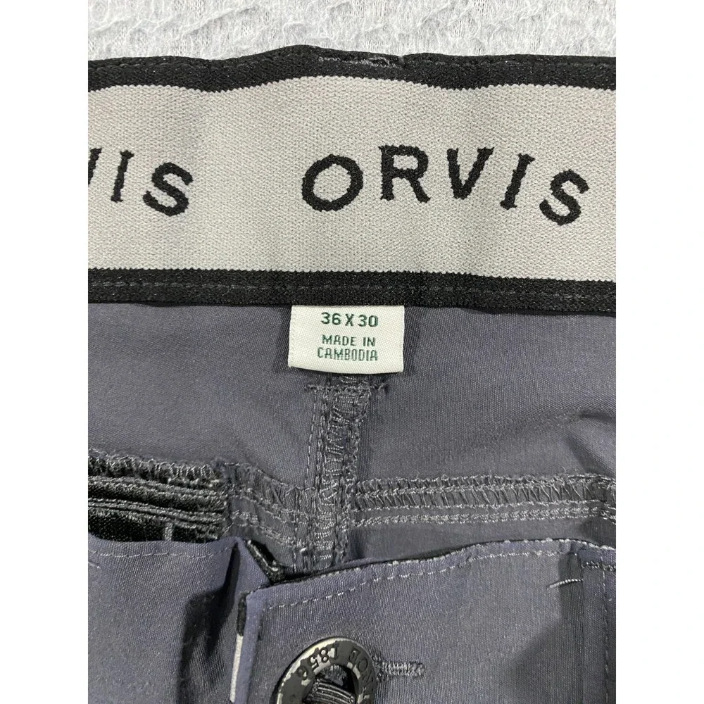 Orvis Men's Water Repellent Outdoor Tech Pants 36x30 (Fits 35x27.5) Gray Stretch